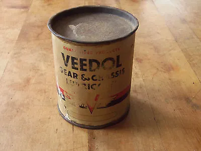 Vintage Veedol Gear Chassis Lube Can Tidewater Oil Co. Gas & Oil Advertising • $29.95