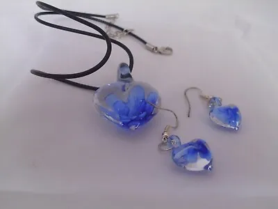 Stunning Murano Style Glass Earrings And Pendant Set Various Colours. BN • £8.99