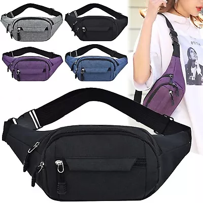 Unisex Waist Bum Bag Men Women Fanny Pack Holiday Travel Money Belt Pouch Wallet • £4.59