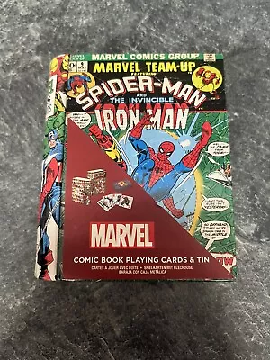 Spider-Man & Iron Man - MARVEL Comic Book Playing Cards & Tin New Sealed Cards • £11.49