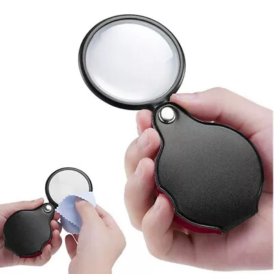 10X Mini Folding Magnifying Glass Optical Magnifier Pocket Reading Tool Loupe • $9.70