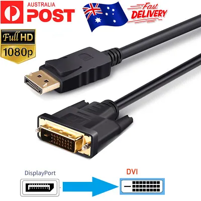 DisplayPort DP To DVI-D Cable 1080P High Speed Monitor Adapter For Nvidia HP PC • $9.39