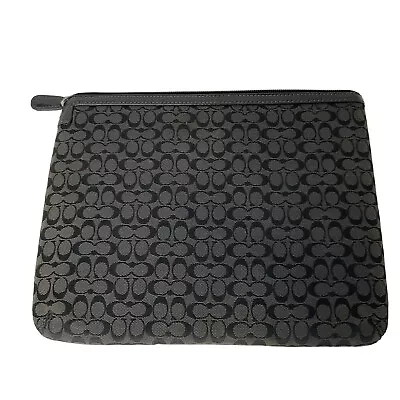 Coach Signature Monogram Print Black Padded Ipad / Tablet Zip Protective Case • $14