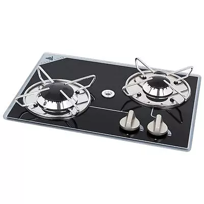 Navy Load Double Burner Hob Built In Glass Campervan Caravan Cooker Stove Gas • £195