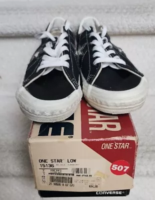 Vintage 90s 1993 Converse One Star Low Black Canvas OX 7 Mens 9 Womens With Box  • $39.99