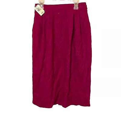 NWT Women’s Georgiou Classics Magenta Skirt 100% Silk Size 10 • $31.99