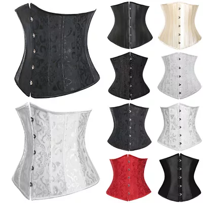 £8.99 • Buy Women Waist Training Corset Underbust Heavy Duty Boned Shapewear Bustier Basques