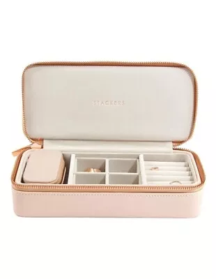 Stackers Jewellery Box Large Travel Case Blush Pink Rose Gold Organizer Storage • $75