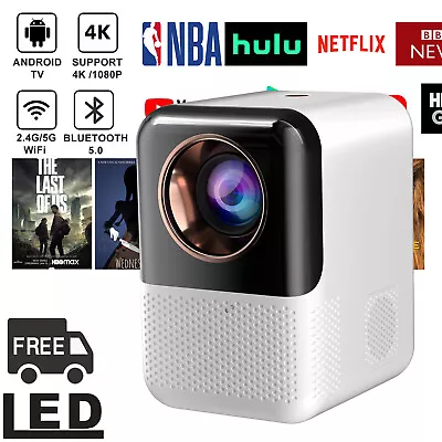 4K UHD Projector Smart Android Portable WiFi Home Cinema Theater Bluetooth Movie • $74.99