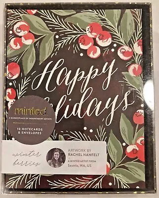 10 Minted Christmas Notecards & Envelopes - 5.5  X 4.25  - NEW!!! • $11.99