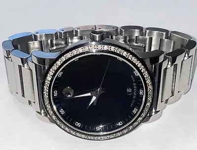 Authentic Movado Museum Sport Black Dial Diamond Men's Wristwatch • $385