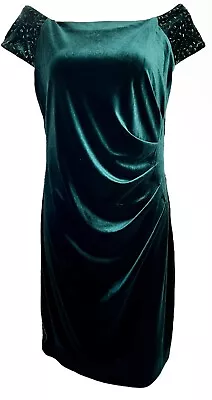 Ignite Evenings Off Shoulder Velvet Cocktail Dress Size 14P New With Tags • $59.97