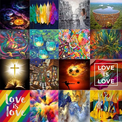 $7.59 • Buy 5D Diamond Painting By Number Kit Full Drill DIY Rhinestone Embroidery