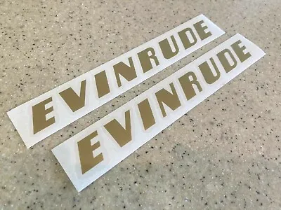 Evinrude Vintage Outboard Motor Decals 2-PK Gold 9  FREE SHIP + FREE Fish Decal • $10