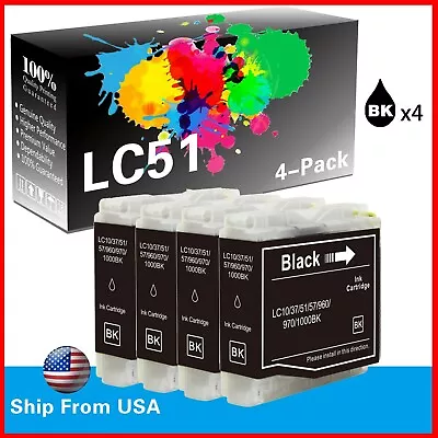 4PK Brother LC51 Ink Cartridge For MFC-230C MFC-240C MFC-665CW MFC-685CW • $8.99