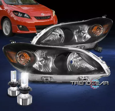 $234.95 • Buy For 2009-2014 Toyota Matrix S XR XRS Wagon Headlights Headlamps Black W/LED Bulb