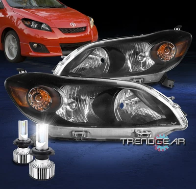 $234.95 • Buy For 2009-2014 Toyota Matrix S XR XRS Wagon Headlights Headlamps Black W/LED Bulb