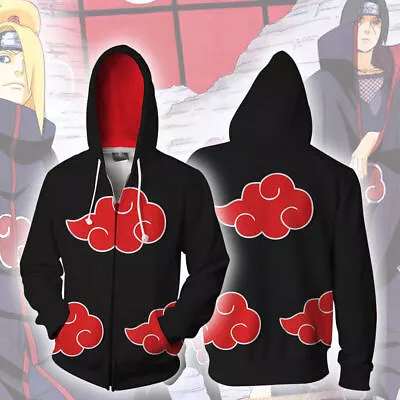 Naruto Akatsuki Uchiha Itachi Cosplay Hoodie 3D Printed Sweatshirts Coat Jacket • $51.58