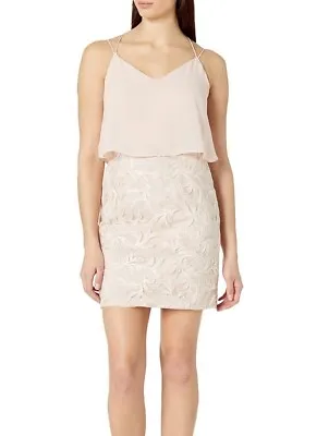 Aidan Mattox Chiffon Popover Sequin Embroidered Cocktail Dress Women’s Size 2 • $34.99