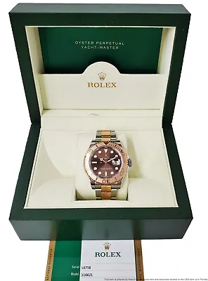 $12028.80 • Buy Rolex Yacht Master 116621 Everose Rose Gold Steel Chocolate Dial Box Papers	