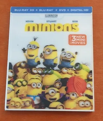 Minions Blu-ray 3D Sandra Bullock  Jon Hamm  Michael Keaton  Geoffrey Rush • $17