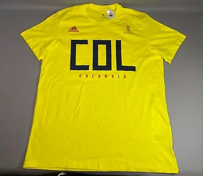 $13.50 • Buy Adidas Colombia FIFA World Cup Russia 2018 Yellow Soccer T Shirt Size Large NWOT