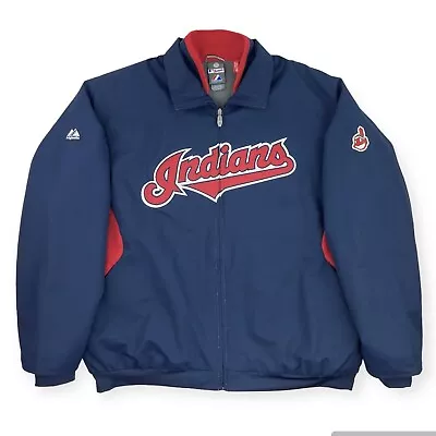 Vintage Majestic Therma Base Cleveland Indians Wahoo Jacket Size Men's XL • $99.95