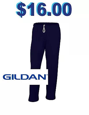 Gildan Sweatpants Open Bottom - (Navy) • $16