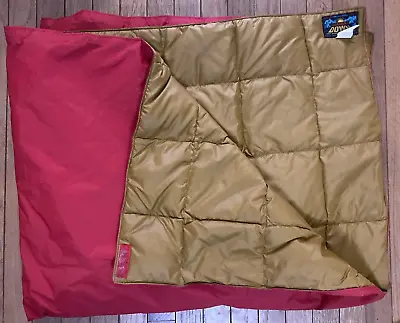 Vintage 60s Eddie Bauer Down Insulated Travel Blanket Quilted Made In USA • $49.99