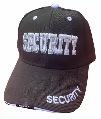 Security Hat Officer Guard Baseball Cap Adjustable Black Hat Headwear • $8.50