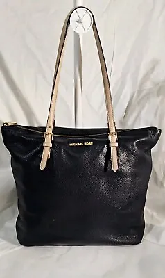 SALE!!! MICHAEL MICHAEL KORS Black Pebbled Leather Zip Top Tote Handbag • $69