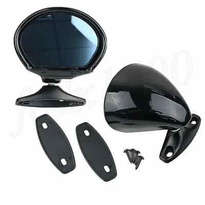 $79.10 • Buy 2x Black Shell Look Vintage Car Door Side View Wing Mirror Universal Blue Glass