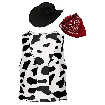 Unisex Cowboy Rave Dress Up Adult Waistcoat Carnivals Vest Festival Top Cosplay • $30.83