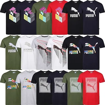 New Mens Puma T-Shirt Graphic Print Short Sleeve Round Crew Neck Cotton Tee Top • £9.99