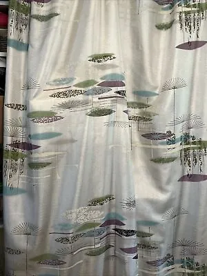 Vintage Mid Century Single Fiberglass Curtain Drape Panel 80” Long Atomic  • $30