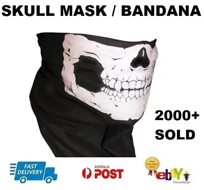 White Skull Bandana Face Mask Headband Balaclava Motorcycle Scarf Skeleton Sport • $5.99