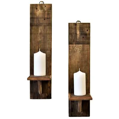 Handmade Wall Mounted Sconces/Candle Holder. Set Of 2. Reclaimed Wood • £25.99