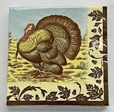 Spode Woodland Turkey Paper LUNCH Napkins Thanksgiving 20 Count 3 Ply Paper • $3.75