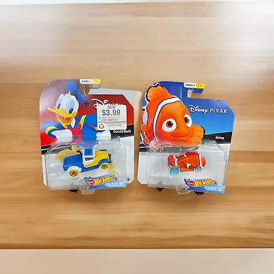 Hot Wheels Disney Character Cars Nemo And Donald Duck Diecast 2018 Mattel • $16.98