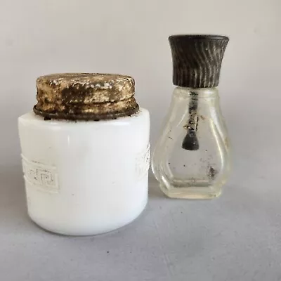 Vintage Cosmetics Bottles Woodburys Milk Glass Nail Polish • $20