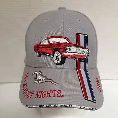 2004 Hot August Nights Mustang Embroidered Gray Adjustable Snapback Cap Hat OSFA • $9.94