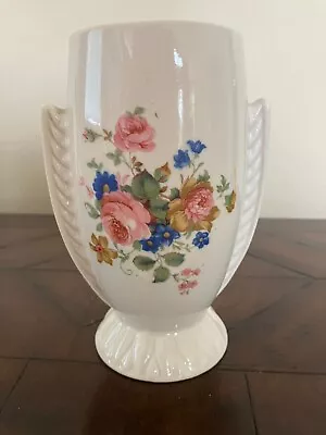Vintage Art Deco Ceramic Floral Ohio Pottery Vase/Art Deco Cottage Chic Bud Vase • $14.95