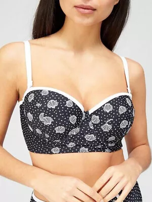 Very Longline Mono Shell Bikini Top UK 34B/D/E/F-36B/D/E/F-38B/C/D/DD-40DD/E • £14.85