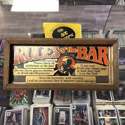 American Greetings Corp Rules Of The Bar Small Bar Mirror Vintage 8.5”x4” • $40