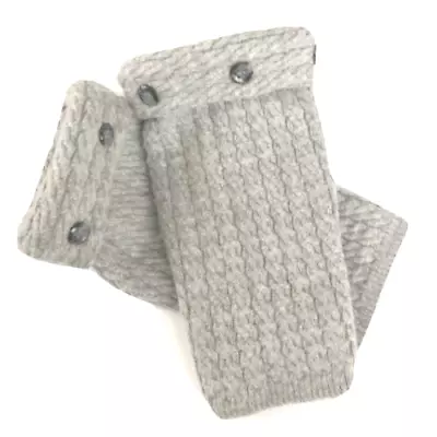 Fingerless Gloves Gray 100% Cashmere S M L Os Grey Mittens Arm Warmers Cuffs • $28.49