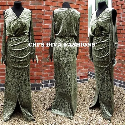 $42.58 • Buy EX ASOS CURVE NEW SEASON Cold Shoulder Velvet Devore Maxi Dress Sizes UK 16-28