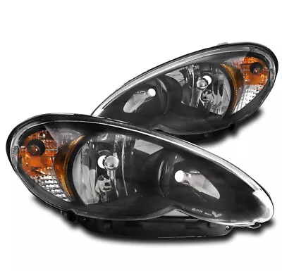 For 06-10 Chrysler Pt Cruiser Wagon Crystal Style Headlights Lamps Black Lh+rh • $148.95