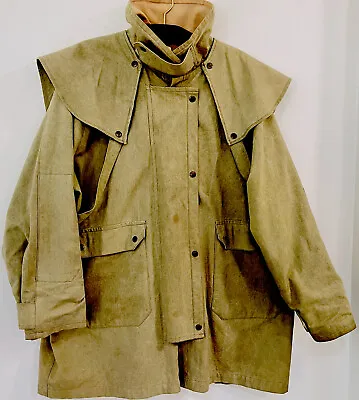 Vtg Overland Outfitters Walkabout Adventure Canvas Khaki Mens Duster Jacket XXL • $125