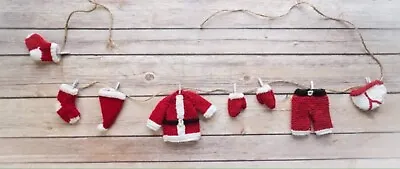KNITTING PATTERN Cute Father Christmas Santa Washing Line Christmas Decoration  • £5.99