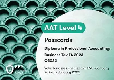 AAT Business Tax: Passcards By BPP Learning Media NEW Book FREE & FAST Deliver • £11